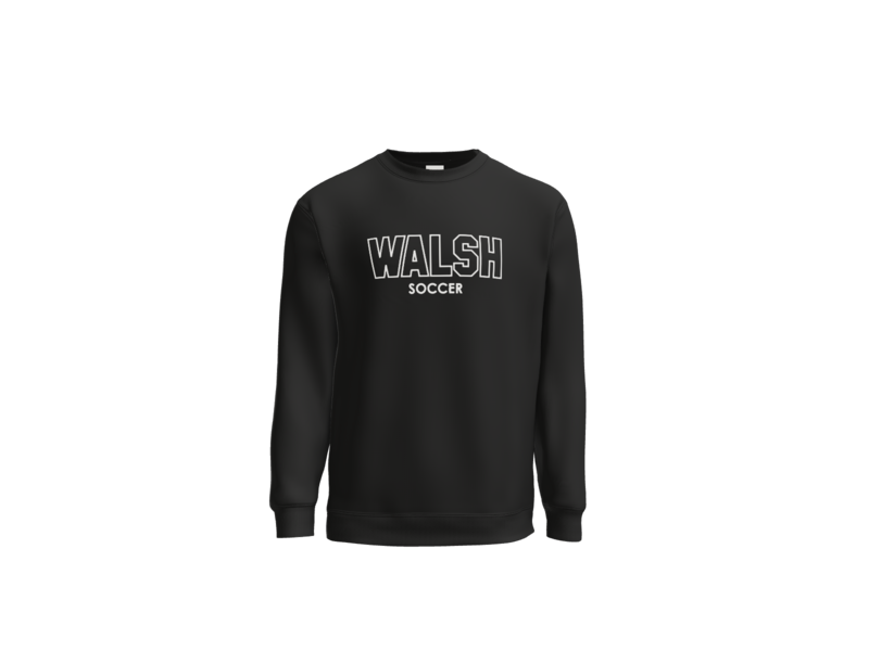 Port and Co Essential Fleece Crewneck Sweatshirt- Walsh Block Words