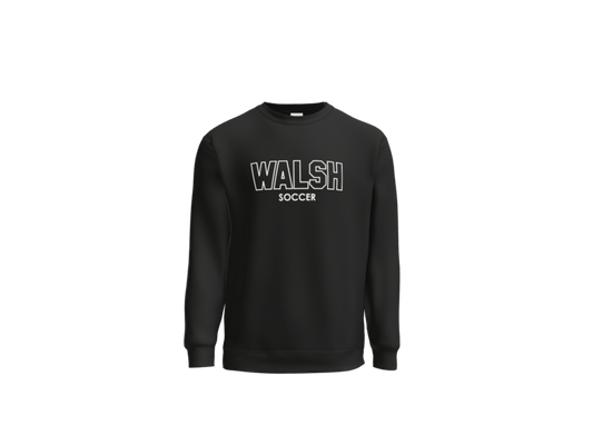 Port and Co Essential Fleece Crewneck Sweatshirt- Walsh Block Words