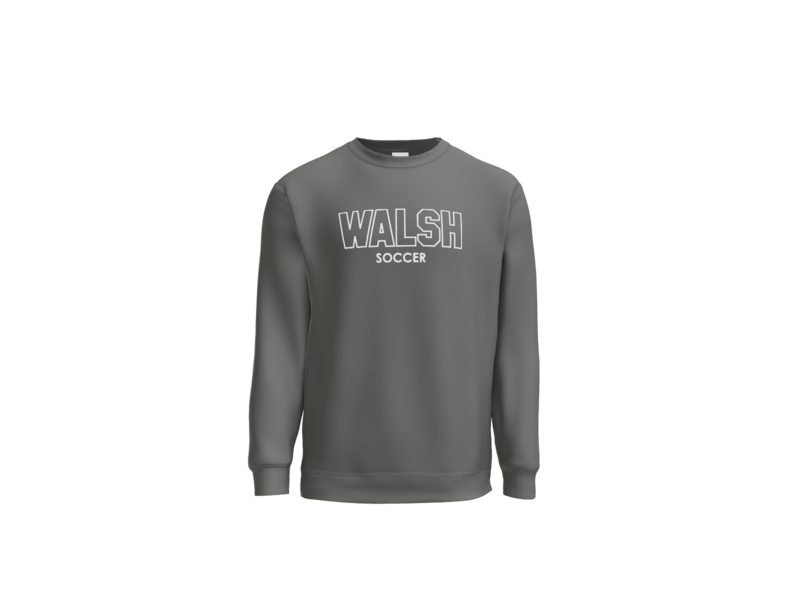 Port and Co Essential Fleece Crewneck Sweatshirt- Walsh Block Words