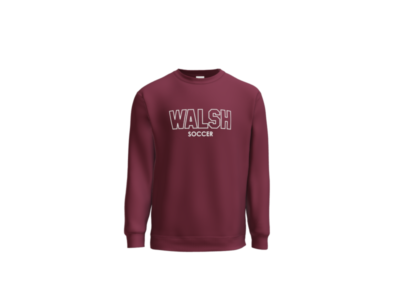 Port and Co Essential Fleece Crewneck Sweatshirt- Walsh Block Words
